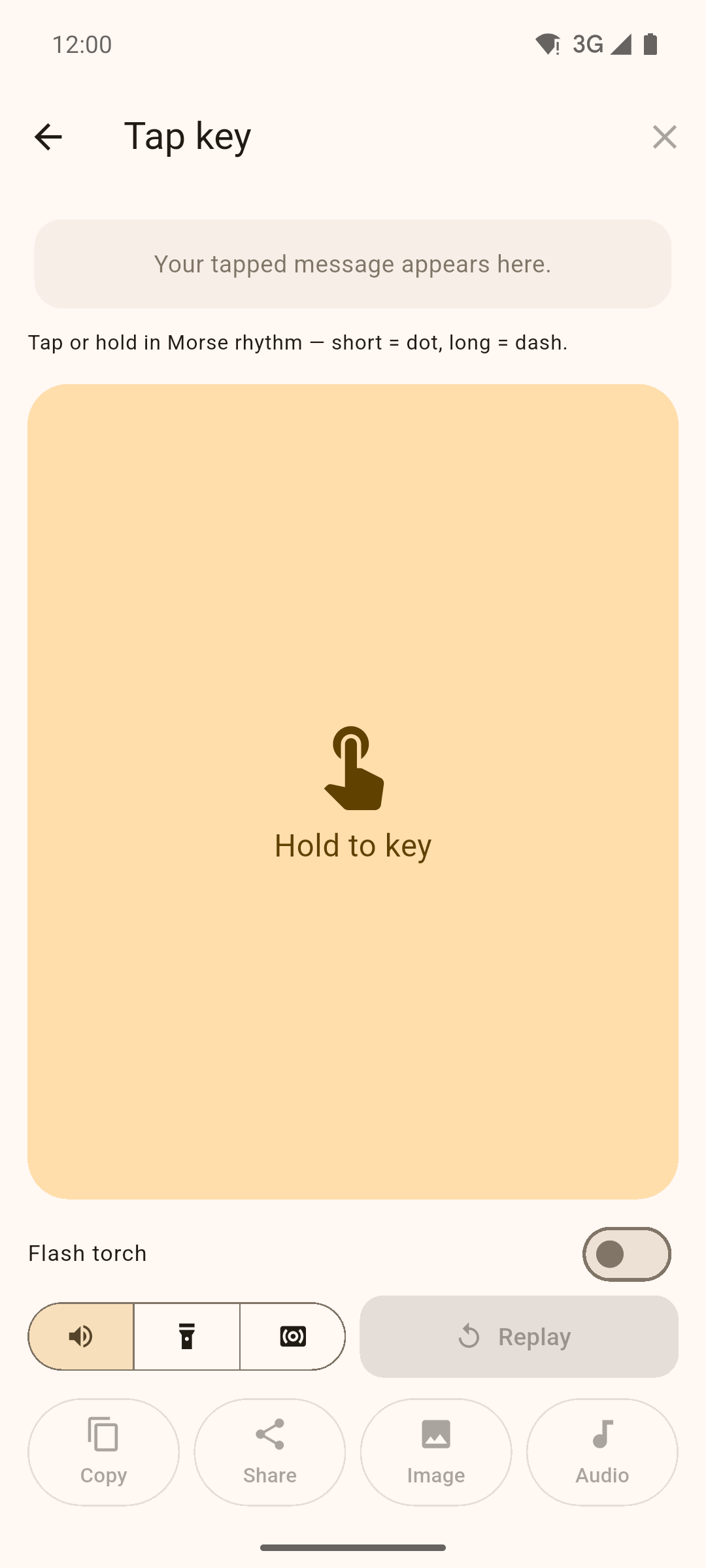 Tap key screen